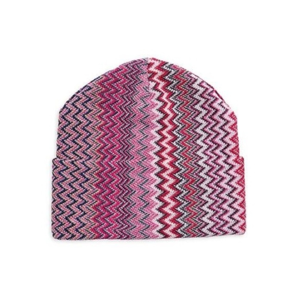 NWT Pink Missoni Chevron Wool Blend Beanie